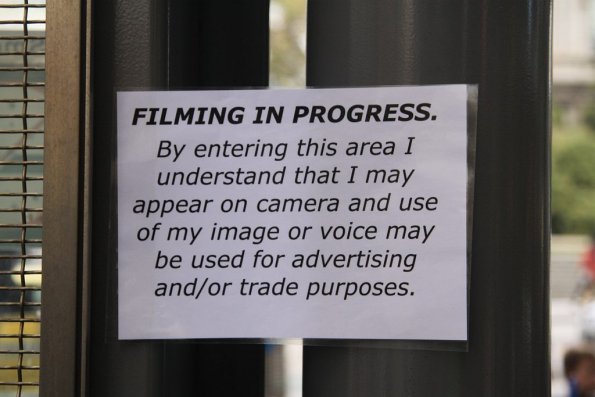 Filming in Progress Sign Template